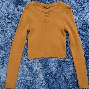 Brand: Forever 21 
Brown long sleeved ribbed top